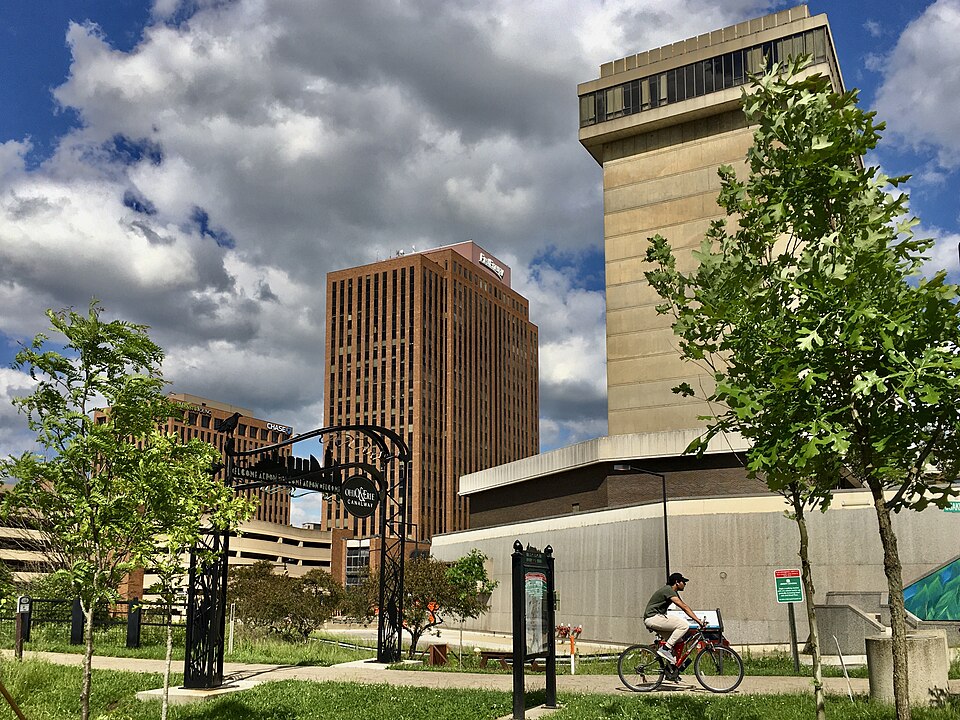 Akron, OH: Ohio & Erie Canalway in downtown Akron, Ohio - 20200530