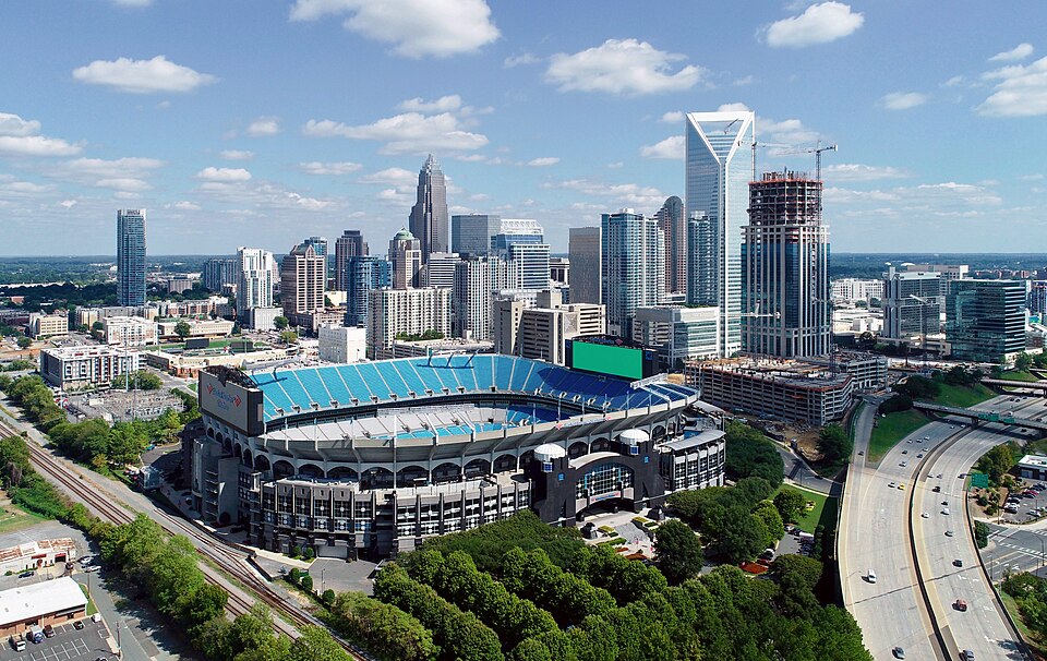 Charlotte, NC: Uptown Charlotte 2018 taking by DJI Phantom 4 pro - Perspective Corrected Edit
