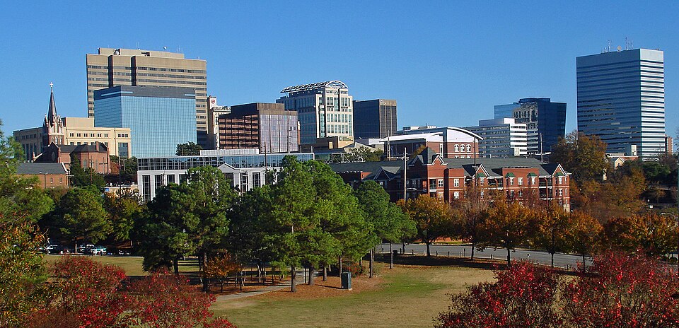 Columbia, SC: Fall skyline of Columbia SC from Arsenal Hill