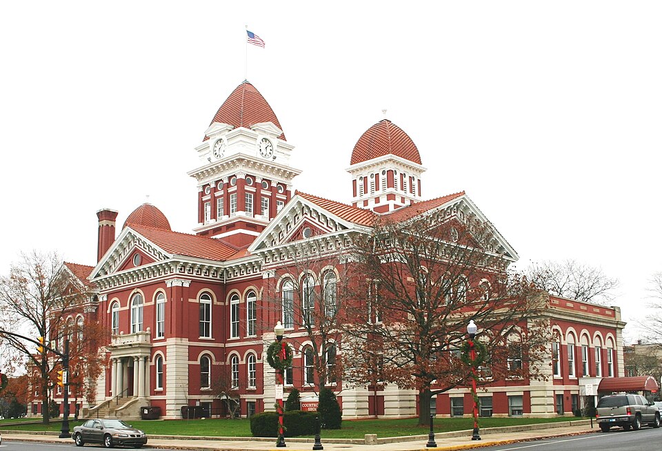 Crown Point, IN: Old Lake County Courthouse, Crown Point Indiana. Located in the Courthouse Square Historic District