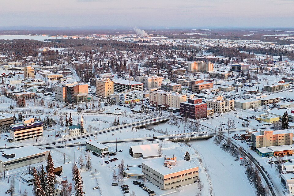Fairbanks, AK: Aerial view of Fairbanks Alaska skyline (Quintin Soloviev)